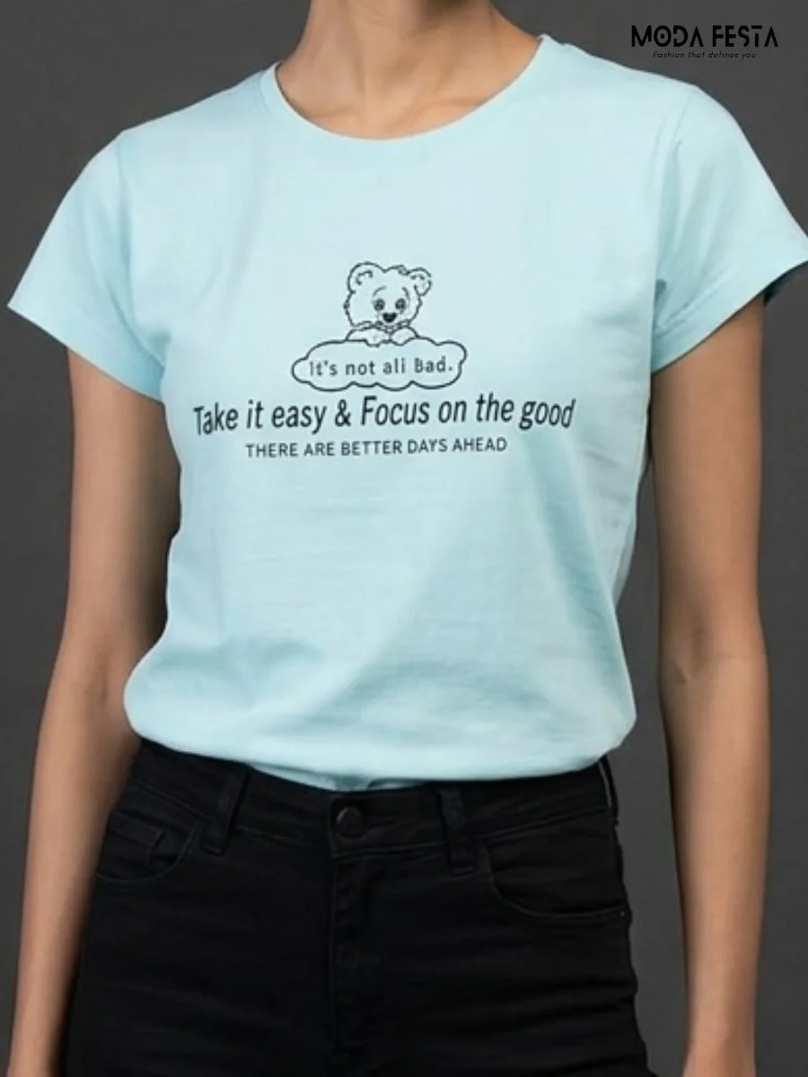 Light Blue Graphic T-Shirt